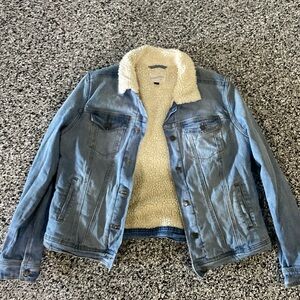 Shearling lined denim jacket Size Large